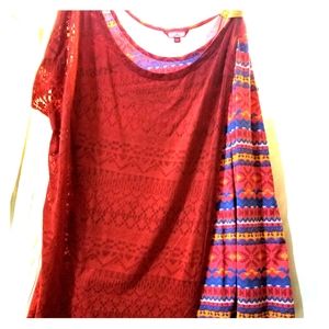 Tank top, layered, asymmetrical shoulders